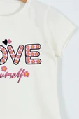 KIZ ÇOCUK TSHİRT LOVE BASKILI BİSİKLET YAKA E26 thumbnail 2