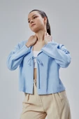 Bebe Mavisi Salaş Kesim Bağlama Detaylı Gömlek thumbnail 2