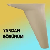 Mobilya Tv Ünitesi Çekyat Koltuk Kanepe Baza Destek Ayağı Ayakları 15 Cm Krem M8 6'lı Set thumbnail 7