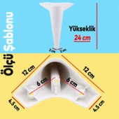 Mobilya Kanepe Sehpa TV Ünitesi Koltuk Ayağı 24 cm Beyaz Baza Ayak 4 Adet thumbnail 2