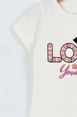 KIZ ÇOCUK TSHİRT LOVE BASKILI BİSİKLET YAKA E26 thumbnail 3