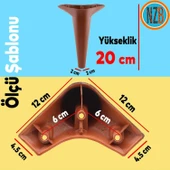 Mobilya Kanepe Yatak Puf Sehpa TV Ünitesi Çekyat Koltuk Ayağı 20 cm Kahverengi Baza Ayak 4 Adet thumbnail 2