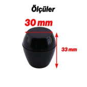 Merkür Düğme Siyah Mobilya Mutfak Dolap Dolabı Çekmece Kulpu Kulbu Plastik Siyah Tek Vidalı Kulp thumbnail 2