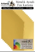 Metalik Aynalı Fon Kartonu 10 lu A5 15x20 cm 1 Paket Okul Sınıf Dekoratif Pırıltılı Folyo Kağıt Dekoratif Anasınıfı Kreş - 1