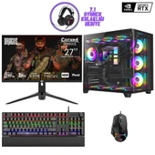 Dragos DRx7277 Ryzen 7 7700 32GB DDR5 Ram 1TB NVMe 8GB RTX4060 27 İnç 240Hz Curved Sıvı Soğutmalı Oyun Hazır Sistem - 1