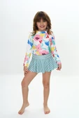 Kız Çocuk Şort Etekli Uzun Kollu Mayo Takımı 3-10 Yaş 12226 thumbnail 5