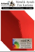 Metalik Aynalı Fon Kartonu 10 lu A4 20X30 cm 1 Paket Okul Sınıf Dekoratif Pırıltılı Folyo Kağıt Dekoratif Anasınıfı Kreş - 3
