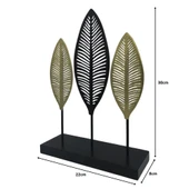 Dekoratif Metal Yaprak Temalı Masaüstü Obje Siyah Gold Renk - 4