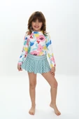 Kız Çocuk Şort Etekli Uzun Kollu Mayo Takımı 3-10 Yaş 12226 thumbnail 10