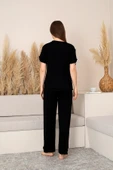 “Bambu Kumaş Büyük Beden Kadın Dantelli Kısa Kollu Pijama Takımı – Yumuşak, Nefes Alabilir, Şık ve Rahat, M-5XL” - 6