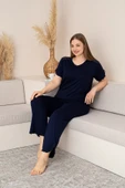 “Bambu Kumaş Büyük Beden Kadın Dantelli Kısa Kollu Pijama Takımı – Yumuşak, Nefes Alabilir, Şık ve Rahat, M-5XL” - 2