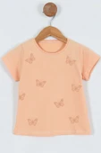 KIZ ÇOCUK TSHİRT KELEBEK BASKILI BİSİKLET YAKA D31 thumbnail 7