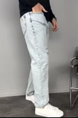 Yırtık Detay Buz Mavi Baggy Pantolon - 3