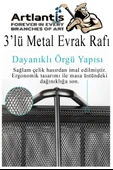 Masaüstü Evrak Rafı ve Metal Kalemlik Seti 3 lü Kombo 1 Paket Fileli Perfore Siyah Kalemlik Ataşlık Notluk Düzenleyici - 3