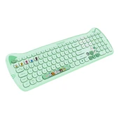 Everest KM-6283 CATTY Renkli Tuşlu Yeşil 2.4 ghz + BT Kablosuz Q Multimedia Klavye + Mouse + Pad Set - 3