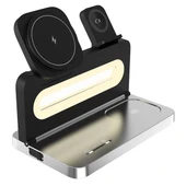 S-LINK SW-CWF120 Telefon Kulaklık Akıllı Saat 15W 3 'in 1 Magsafe Siyah Kablosuz Şarj Cihazı - 3