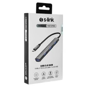 S-LINK SW-U324 3*USB2.0, 1*USB3.0 TYPE-C METAL USB HUB ÇOKLAYICI - 3
