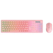 Everest KM-319BT Pembe 2.4G+BT1+BT2 Çoklu Cihaz Bağlantılı Q Set Kablosuz Klavye + Mouse - 1