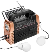 Mikado MDR-325 Ahşap USB- TF Destekli FM/AM/SW/BT+SOLAR+Power Bank 3 Band Klasik Radyo - 1