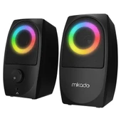 MIKADO MD-90R 2.0 5W * 2 Siyah Bluetooth RGB 2.0 Gaming Speaker thumbnail 1