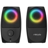 MIKADO MD-90R 2.0 5W * 2 Siyah Bluetooth RGB 2.0 Gaming Speaker thumbnail 2