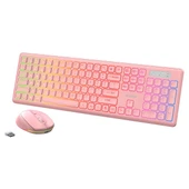 Everest KM-319BT Pembe 2.4G+BT1+BT2 Çoklu Cihaz Bağlantılı Q Set Kablosuz Klavye + Mouse - 3