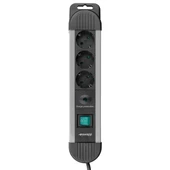 S-LINK Swapp SPGKS03 1.5m 3G1.5mm2 900 Joule 3-lü Akım Kor. Gri Priz Çoklayıcı - 1
