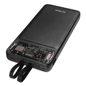 HYTECH H120 10000mAh HSC22.5W PD20W+QC3.0 18W Siyah LCD Şeffaf Taşınabilir Pil Şarj Cihazı Powerbank - 1