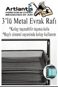 Masaüstü Büro Seti 7 Parça Siyah Metal Evrak Rafı Kalemlik 3 lü Zımba Makinesi Delegeç Ataşlık Notluk Düzenleyici - 8