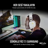 CORSAIR CA-9011238-Eu HS80 RGB Kablolu Oyuncu Kulaklığı - Beyaz - 3