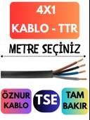 Öznur 4X1 TTR Kablo Metre Seçenekli (Siyah) - 1
