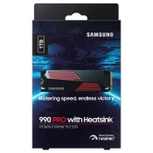 Samsung 1TB 990 PRO w-Heatsink MZ-V9P1T0CW 7450-6900MB-s RGB PCIe NVMe M.2 SSD Disk - 2