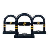 Oval Tip Kilitli Otopark Direği – 3'lü Set Siyah - 2