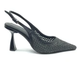 Feles Hasır Detaylı Arkası Açık Stiletto Kadın Topuklu Ayakkabı thumbnail 4