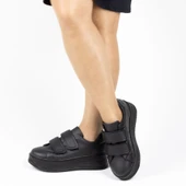 Kadın Kalın Tabanlı Cırtlı Günlük Spor Ayakkabı Sneakers - 5