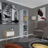 Kenzlife kitaplık belverede byz 180*39*39 raflı arkalıksız klasörlük mutfak dolabı - 1