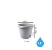 Omnipazar KRS-341 Dekoratif İnci Bitki Çiçek Saksı Takımı 1.1 Litre No 1 thumbnail 11