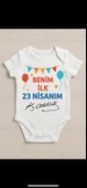 % 100 Organik Bebek Body Benim İlk 23 Nisanım Body - 2