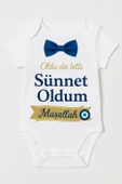 Organik %100 Pamuk Sünnet Oldum Bebek Body Badi Zıbın ZBN484 - 2