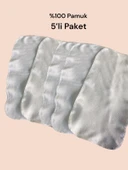 Bebek Omuz Mendili  %100 Pamuk 5'li Paket  Omuz Örtüsü Beyaz - 1