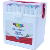 Globox Twin Marker Set Çift Uçlu Keçeli Kalem 48 Renk Plastik Çantalı - 1