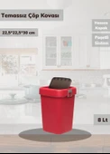 Çöp Kovası Tezgah Üstü Çöp Kutusu Kırmızı 8 Litre - 1