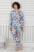 Süper Arabalar Desenli Uzun Kollu Çocuk Pijama Takımı 9-13 Yaş - 2
