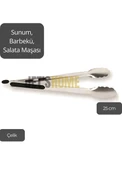 Sunum Maşası Barbekü Maşası Mangal Maşa Çelik Salata Maşası 25 cm - 4