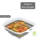 Katlanır Süzgeç BPA Free Makarna Süzgeci Sebze Süzgeci Kare Süzgeç 27x22x9 cm - 3