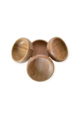 ARMESE Bambu 4'lü Çerezlik Yuvarlak Doğal Bambu Çerez Tabağı Sunumluk 10x5 Cm - 3