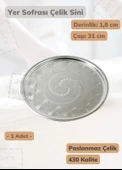 Yer Sofrası Sini 31 cm Çelik Tepsi Paslanmaz - 1