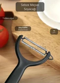 Meyve Soyacağı Paslanmaz Sebze Soyacağı Tırtıklı Soyacak Siyah 14 cm - 2