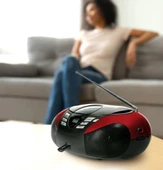 LENCO SCD-37 USB Kırmızı - Taşınabilir FM Radyo CD ve USB oynatıcı - Kırmızı - 9