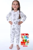 En Sevimli Figürler Özel Kalemi ile BOYANABİLİR Çocuk Pijama Takımı ( 12'li Kalem Seti Hediye ) thumbnail 6